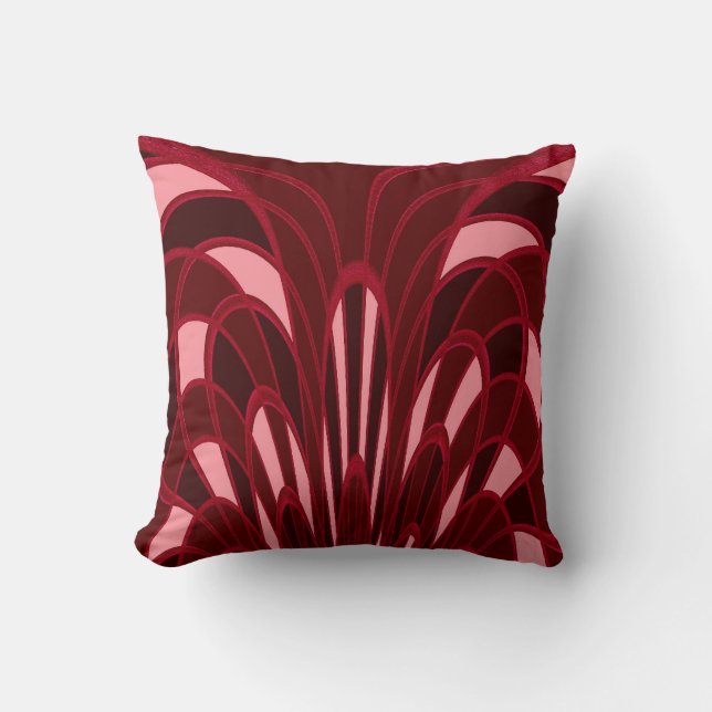Paddenstoel Abstract - Art Deco - Rood Kussen (Voorkant)