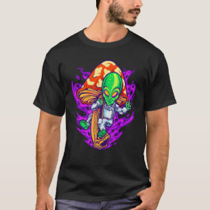 paddenstoel Alien Psychedelic Space Shroom Hippie T-shirt