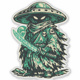 Paddenstoel Alien Ronin — Oude Ruimte Wandelaar  Sticker