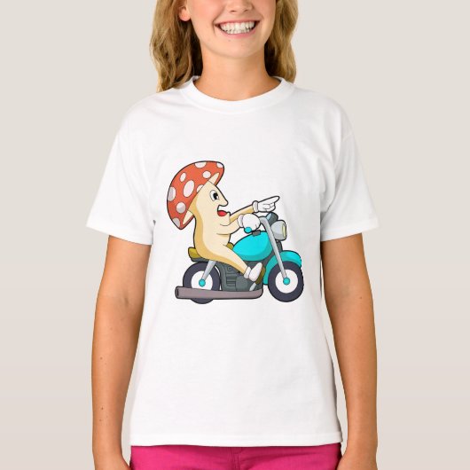 Paddenstoel als motorfiets t-shirt (Voorkant)