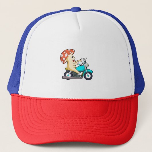 Paddenstoel als motorfiets trucker pet (Voorkant)
