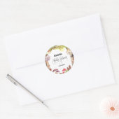 Paddenstoel baby shower bosgebied ronde sticker (Envelop)
