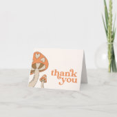 Paddenstoel Baby shower Dank u wel | Oranje en bru (Voorkant)