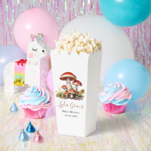 Paddenstoel Baby Shower Uitnodiging, Herfst Geslac Bedankdoosjes