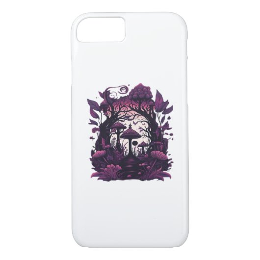 Paddenstoel Bossen Whimsigoth Witchy Screenprint D Case-Mate iPhone Case (Achterkant)