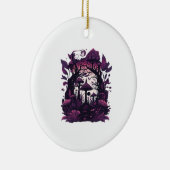 Paddenstoel Bossen Whimsigoth Witchy Screenprint D Keramisch Ornament (Rechts)