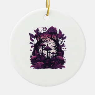 Paddenstoel Bossen Whimsigoth Witchy Screenprint D Keramisch Ornament