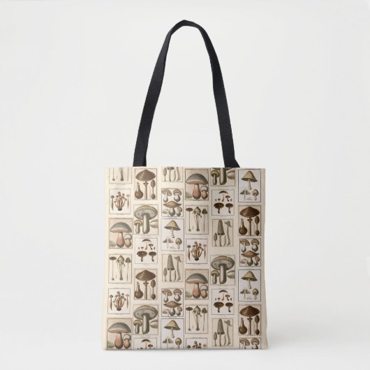 Paddenstoel Botanische Prints Canvas tas (Voorkant)