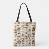 Paddenstoel Botanische Prints Canvas tas (Achterkant)