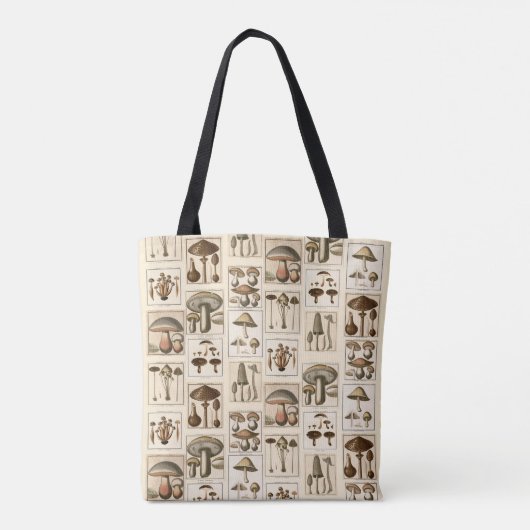 Paddenstoel Botanische Prints Canvas tas (Achterkant)
