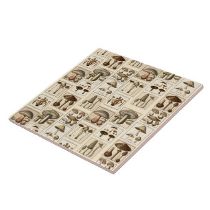paddenstoel Botanische Prints Tile Trivet Tegeltje
