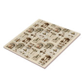  paddenstoel Botanische Prints Trivet Tegeltje (Zijkant)