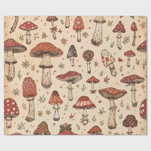 Paddenstoel Cadeaupapier (Vlak)