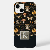 Paddenstoel en bloemen patroon met naam Case-Mate iPhone case (Achterkant)