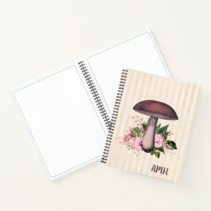 paddenstoel en Floral monogram Notitieboek