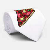 Paddenstoel en pepperoni pizza slice stropdas (Opgerold)