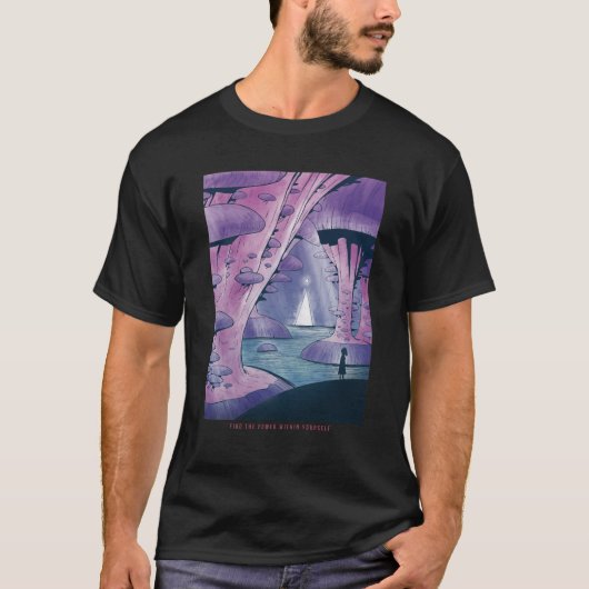 Paddenstoel Fantasy Landschap T-shirt (Voorkant)