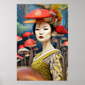 paddenstoel Geisha Surreal Fantasy Art Poster (Voorkant)