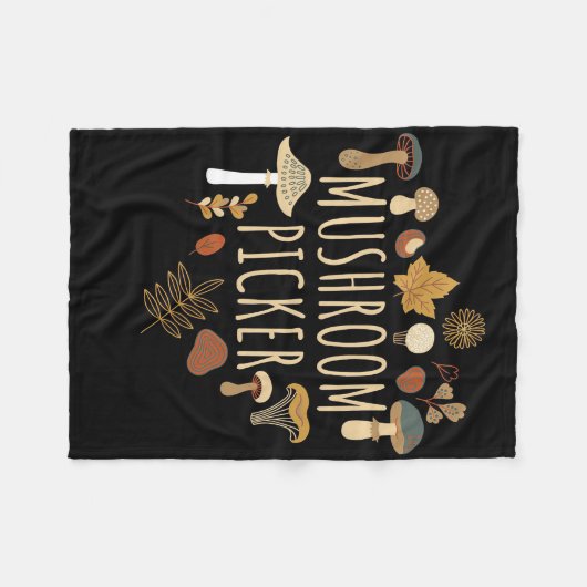 paddenstoel Hunter Mushrooms Picker Fleece Deken (Voorkant (Horizontaal))