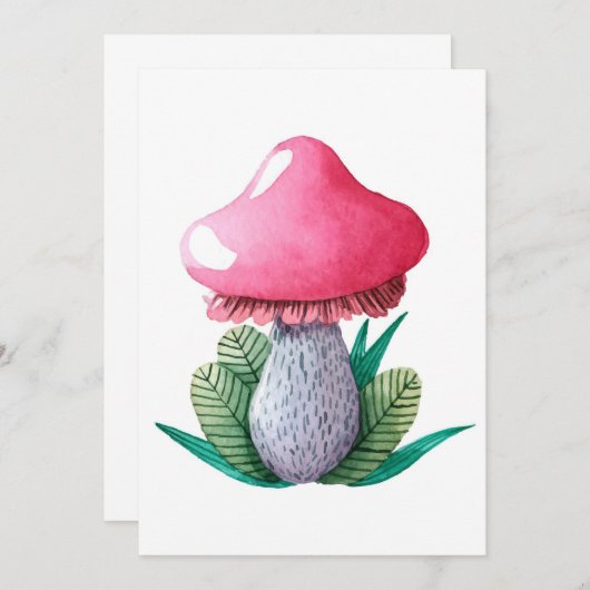 paddenstoel Hunter-paddenstoel en bladeren Kaart (Voorkant / Achterkant)