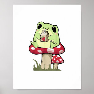 Paddenstoel Kikker Goblincore Mycologie Creatieve Poster