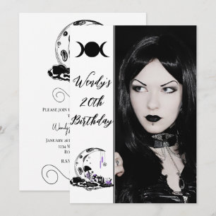 Paddenstoel Kristal Maan Tuin Verjaardagsfeest Fot Kaart