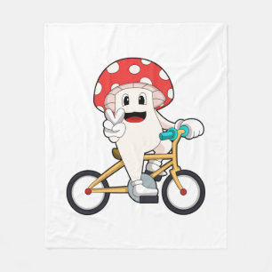 Paddenstoel met Bicycle.PNG Fleece Deken