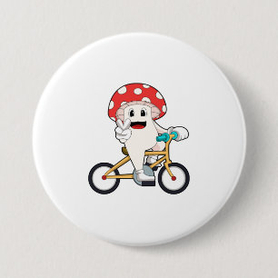 Paddenstoel met Bicycle.PNG Ronde Button 7,6 Cm