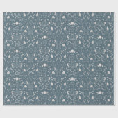 Paddenstoel Moon Dragonfly Cute Autumn Pattern Blu Cadeaupapier (Vlak)