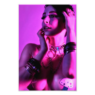 paddenstoel Rave Girl Foto Afdruk