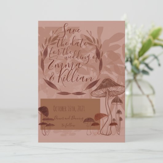 paddenstoel save the date (Staand voorkant)