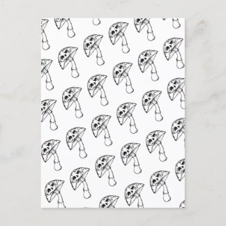 Paddenstoel schedel wenskaart briefkaart