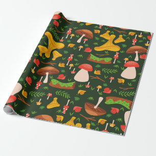 paddenstoel schimmels bos slakken bosland groen cadeaupapier