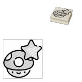 paddenstoel ster 	rubberstempel (Gestempeld)