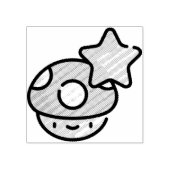 paddenstoel ster 	rubberstempel (Afrduk)