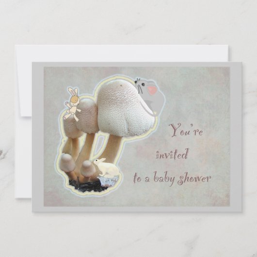 Paddenstoel Uitnodiging Baby shower afspelen (Voorkant)