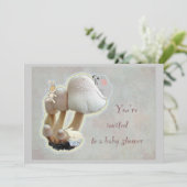 Paddenstoel Uitnodiging Baby shower afspelen (Staand voorkant)