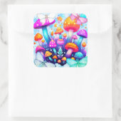 paddenstoel vierkante sticker (Tas)