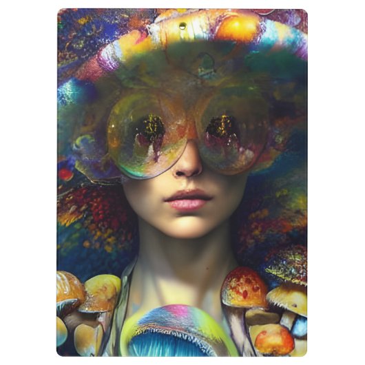 Paddenstoel-VM's Trippy Retro Art Klembord (Achterkant)