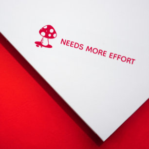 Paddenstoel voor de grote behoefte aan meer inspan  zelfinktende stempel