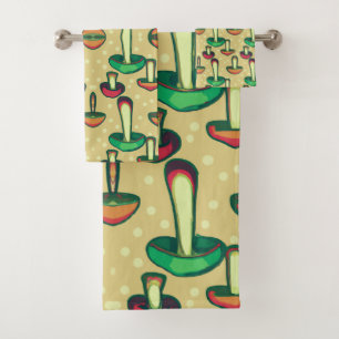 paddenstoelachtergrond bad handdoek