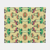 Paddenstoelachtergrond Fleece Deken (Voorkant (Horizontaal))