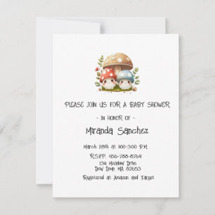 PaddenstoelBaby shower Kaart