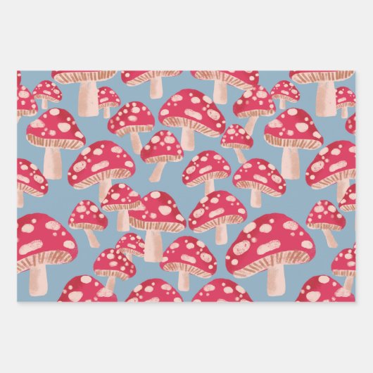 Paddenstoelbos inpakpapier set (Voorkant)