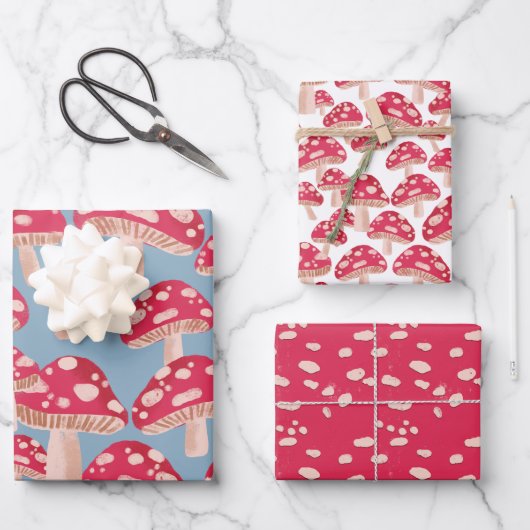 Paddenstoelbos inpakpapier set (Voorkant)