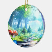 paddenstoelbos keramisch ornament (Links)