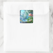 paddenstoelbos vierkante sticker (Tas)