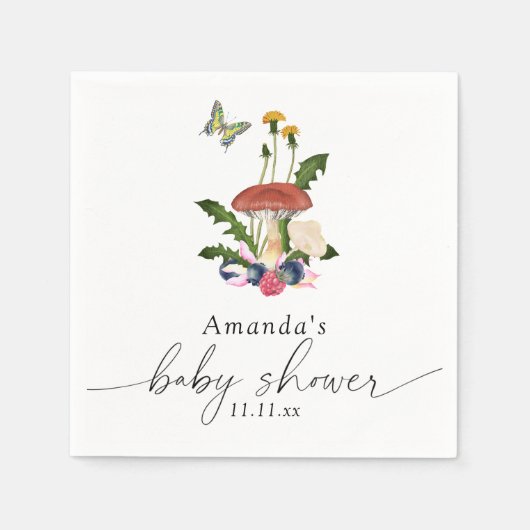 Paddenstoelen baby shower servet (Voorkant)