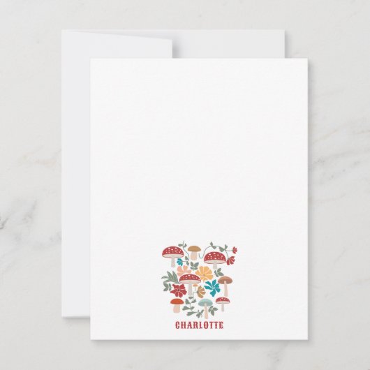 Paddenstoelen & Bloemen Mid Century Modern Custom  Notitiekaartje (Voorkant)