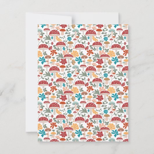 Paddenstoelen & Bloemen Mid Century Modern Custom  Notitiekaartje (Achterkant)